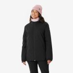 Skijacke warm und wasserdicht Damen 100 schwarz