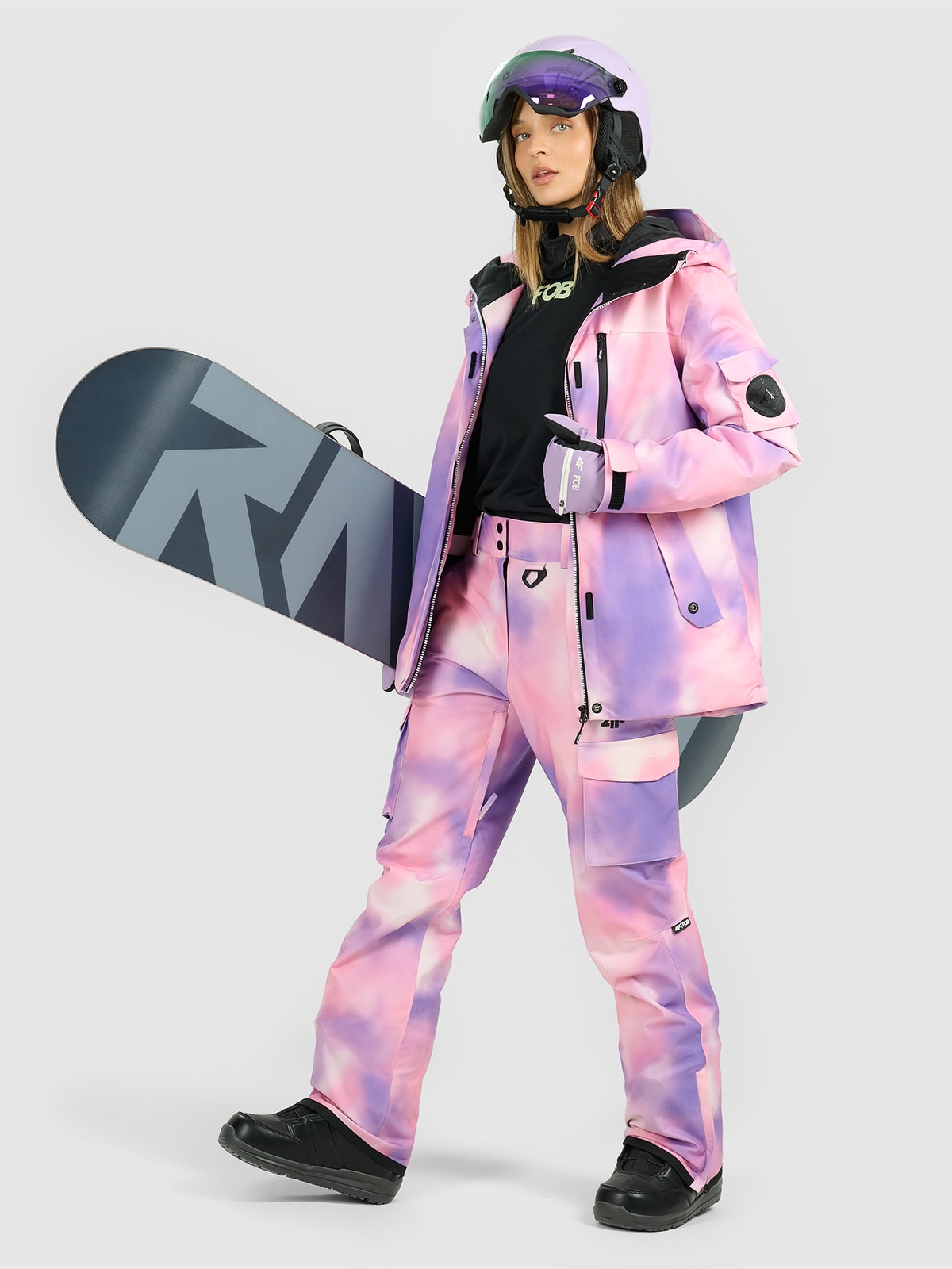 snowboard-jacke-damen-011gdv-1.jpg Damen Snowboardjacke Membran 15000 multicolor | 4F Sportbekleidung und Schuhe – Bild 1