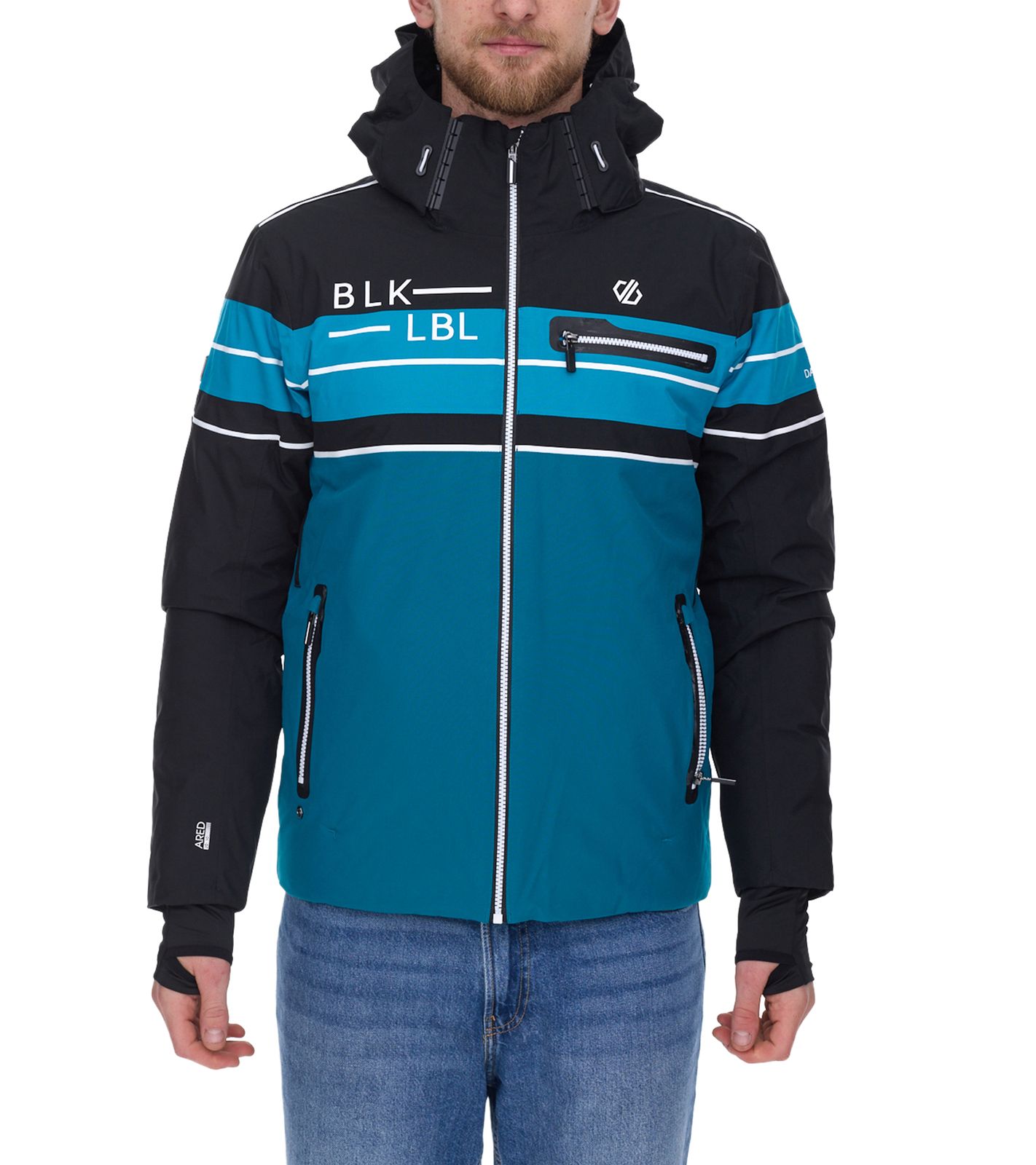 snowboard-jacke-herren-113ifa-1.jpg DARE 2b OUTLIER II Herren Snowboard Jacke wasserdichte Ski Jacke nachhaltige Wintersport Jacke DMP519 Y2W Schwarz/Blau – Bild 1