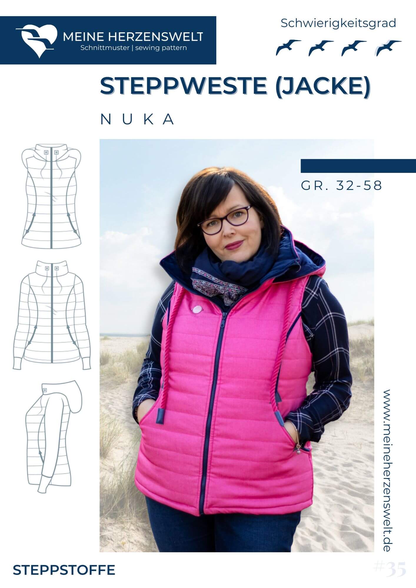 steppweste-035rmf-1.jpg Steppweste für Damen Steppjacke Schnittmuster Nuka – Bild 1