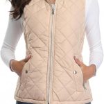 Fuinloth Damen Steppweste, Stehkragen, leicht, Reißverschluss, gepolsterte Weste, Beige, X Small : Amazon.de: Fashion