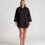 Strandtunika für Damen, schwarz