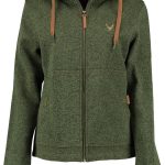 Tom Collins Strickfleecejacke Adisur Damen Kapuzenjacke mit Hirsch Stickerei auf der Brust