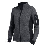 FHB Damen Strick Fleece Jacke MARIEKE anthrazit schwarz