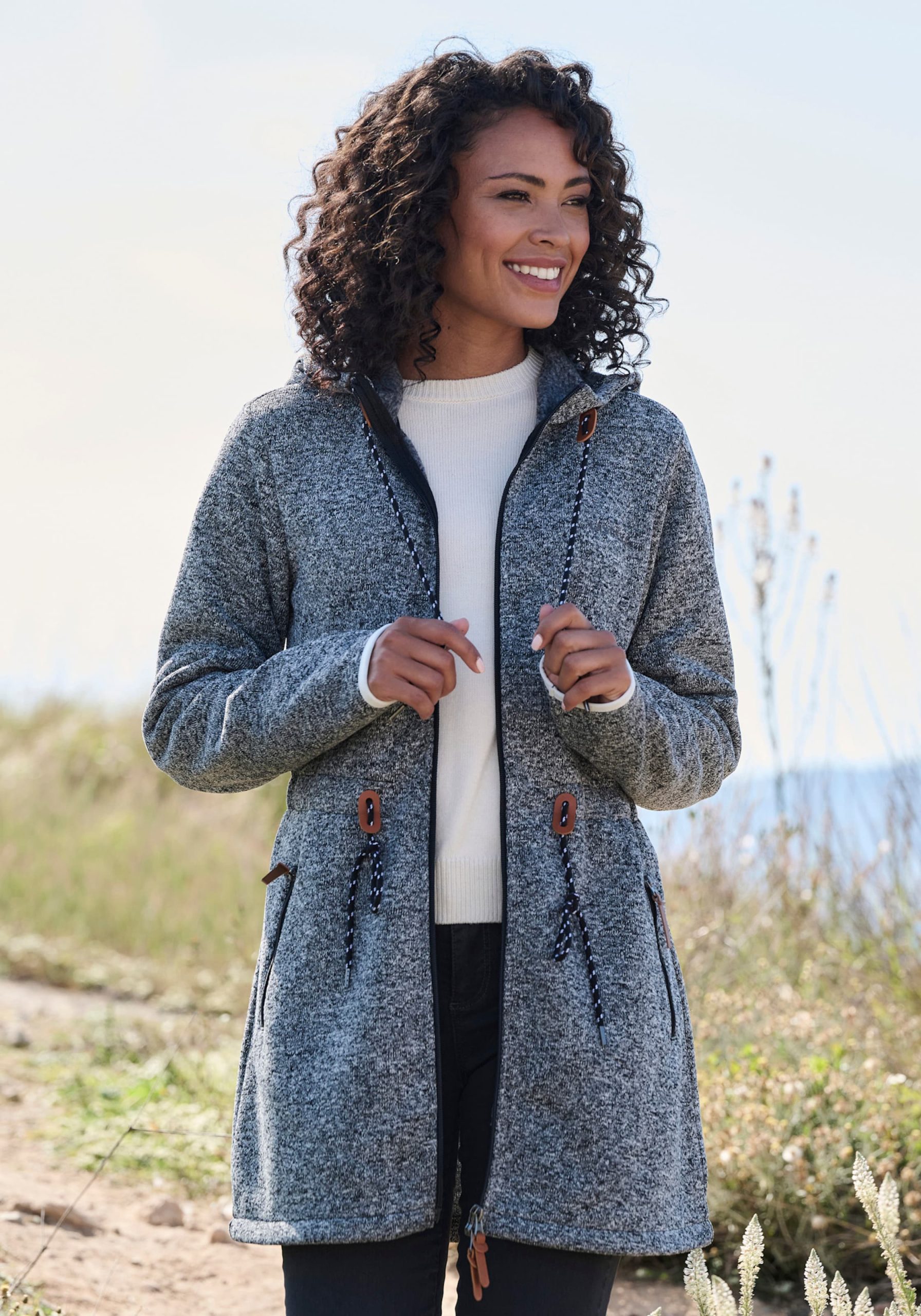 strickfleecejacke-damen-775ylf-1.jpg LASCANA Strickfleecejacke in anthracite | Witt – Bild 1