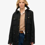 Gewachste Jacke schwarz für Damen | Superdry DE