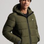 Superdry Steppjacke HOODED SPORTS PUFFR JACKET mit kontrastfarbener Stickerei