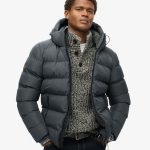 Kapuzen Sportpufferjacke ebenholz für Herren | Superdry DE