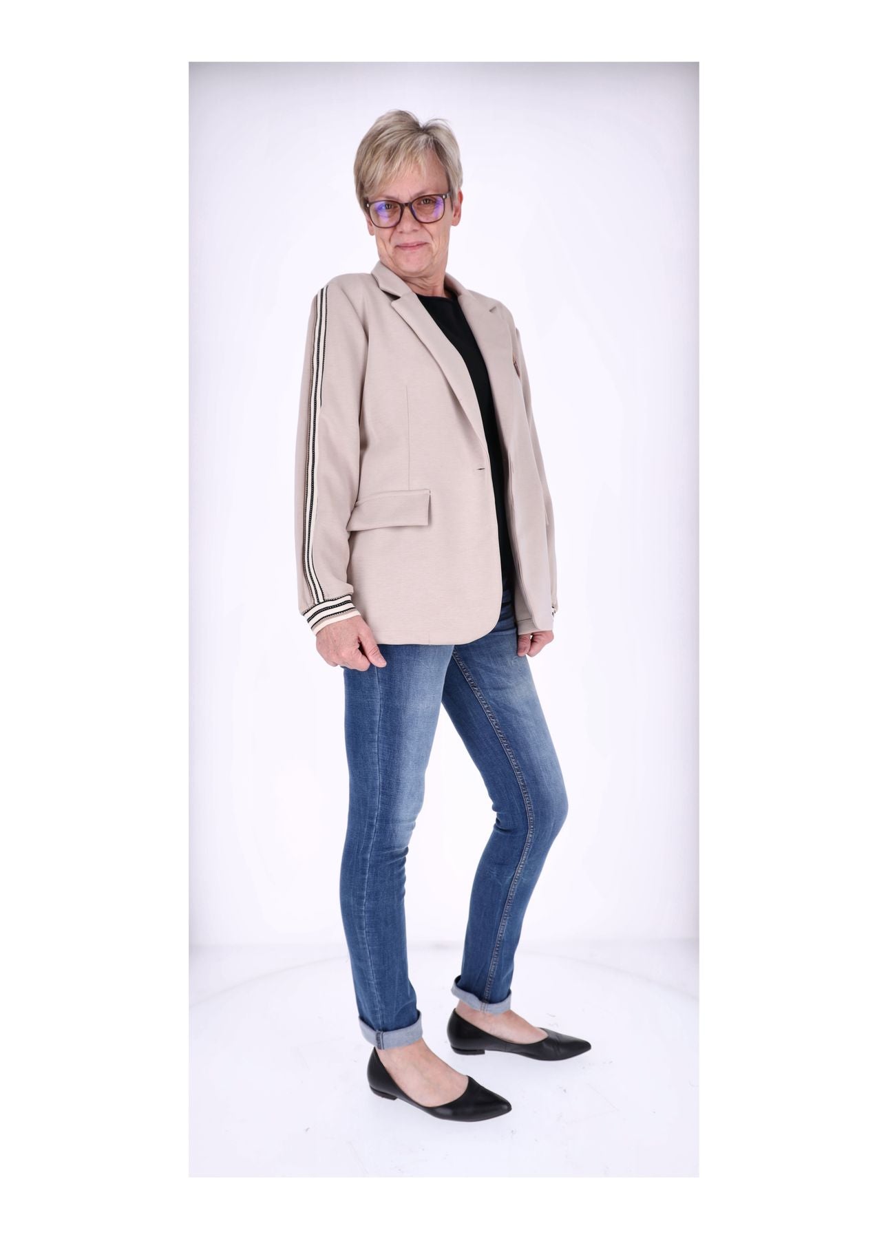 sweatblazer-damen-584gdm-1.jpg Sweat Blazer Damen Galonstreifen – Bild 1