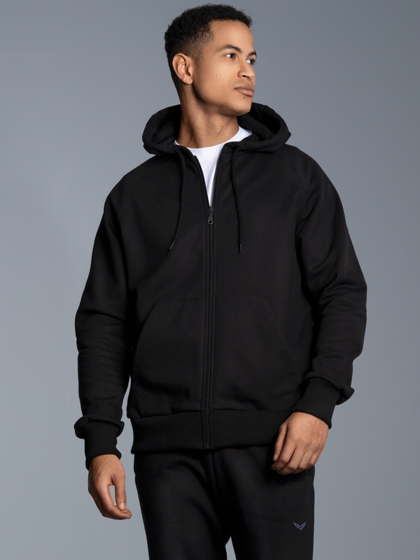 sweatshirt-jacke-732hjh-1.jpg Sweatjacke mit Kapuze schwarz | L | trigema – Bild 1