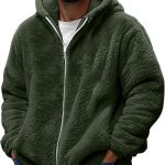 Flodxo Herren Teddy Fleece Jacke, durchgehender Reißverschluss, Wintermäntel für Herren, Übergröße, flauschige Plüsch Kapuzenpullover, offene Vorderseite, Sherpa Strickjacke, lässig, warm, Pullover : Amazon.de: Fashion