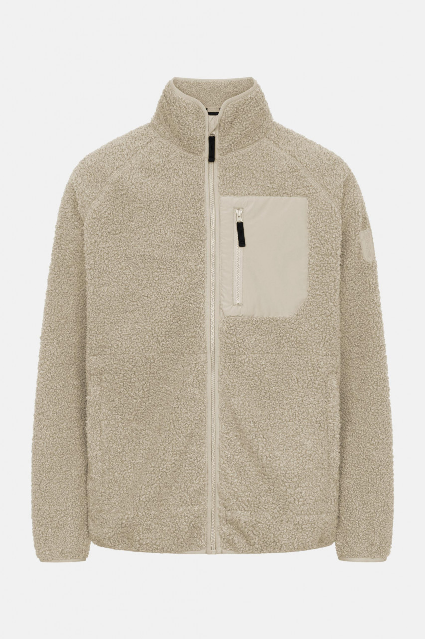 teddy-jacke-herren-583xnb-1.jpg Kuschelby Pocket Herren Fleecejacke Cobblestone Beige Teddy – Bild 1