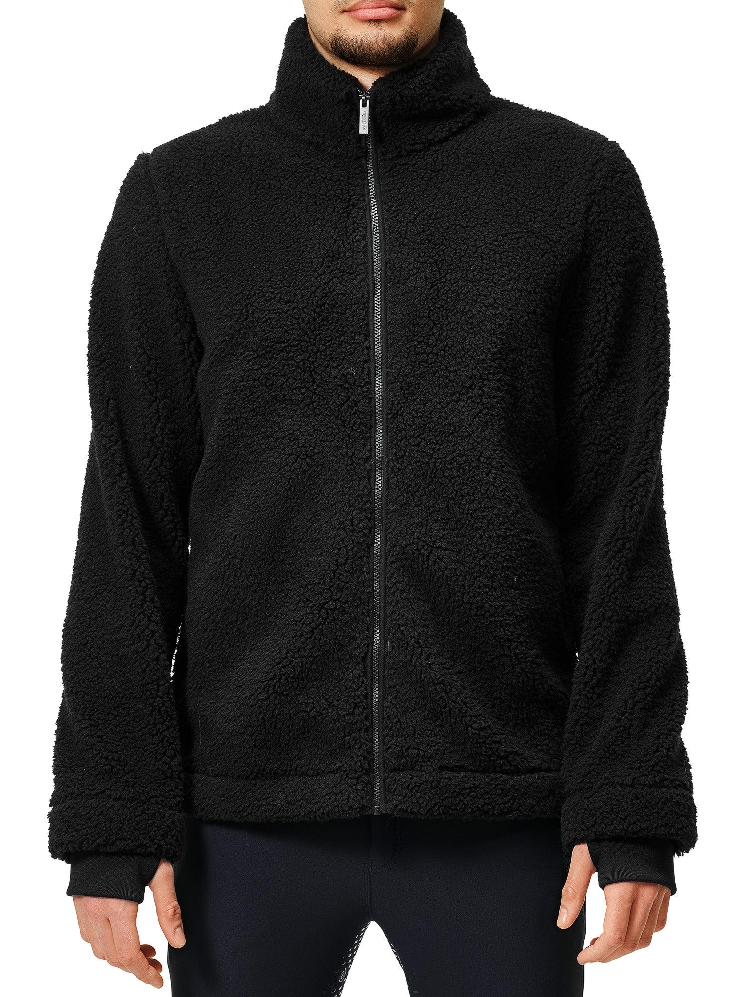 teddy-jacke-herren-936dry-1.jpg Teddy Fleece Jacke Herren Black – Bild 1
