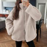 Teddyjacke Damen Winter Warm Teddyfleece Jacke Doppelschieber Reißverschluss Winterjacke Thermal Teddy Wintermantel Einfarbig Rever Fleecejacke Flauschig Plüschjacke Outdoor Fleecemantel Kurze Jacke : Amazon.de: Fashion