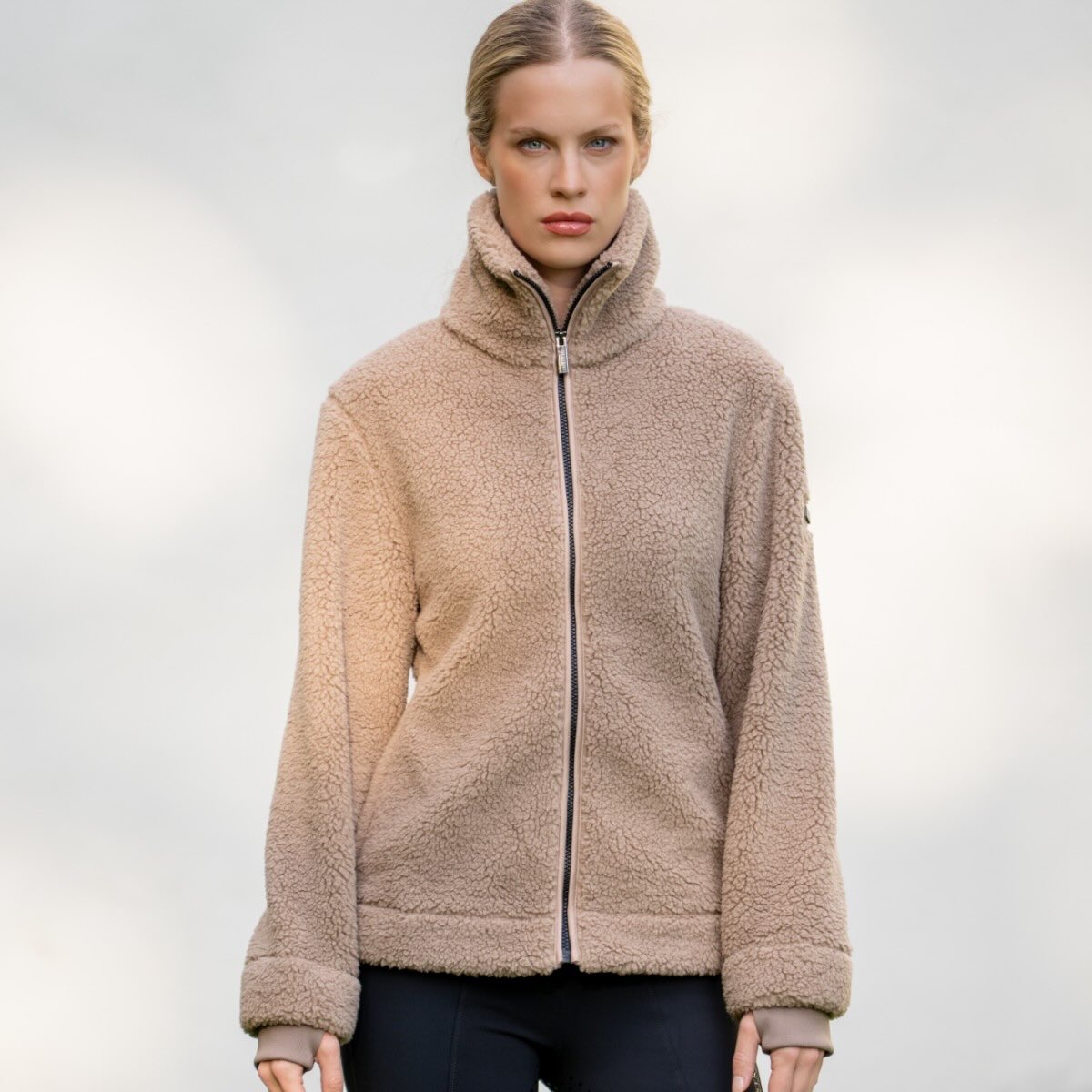 teddyfleece-jacke-damen-639brd-1.jpg Jacke Damen Teddy Fleece Jacket Sand Kollektion Sand / XXS – Bild 1