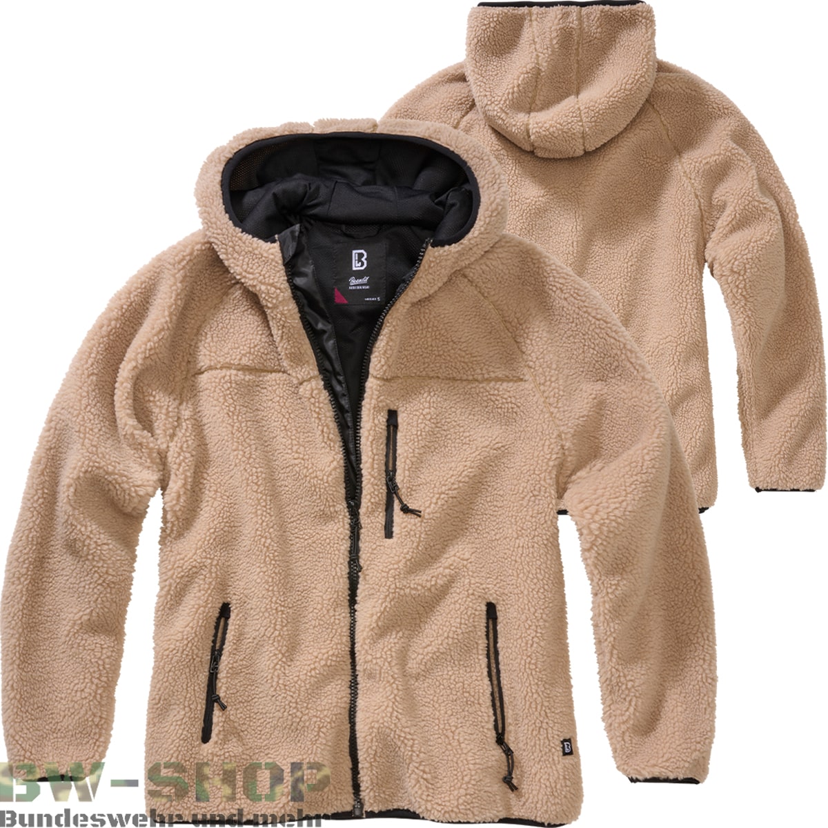 teddyfleece-jacke-damen-703ffj-1.jpg Brandit Teddyfleece Jacke mit Kapuze Damen – Bild 1