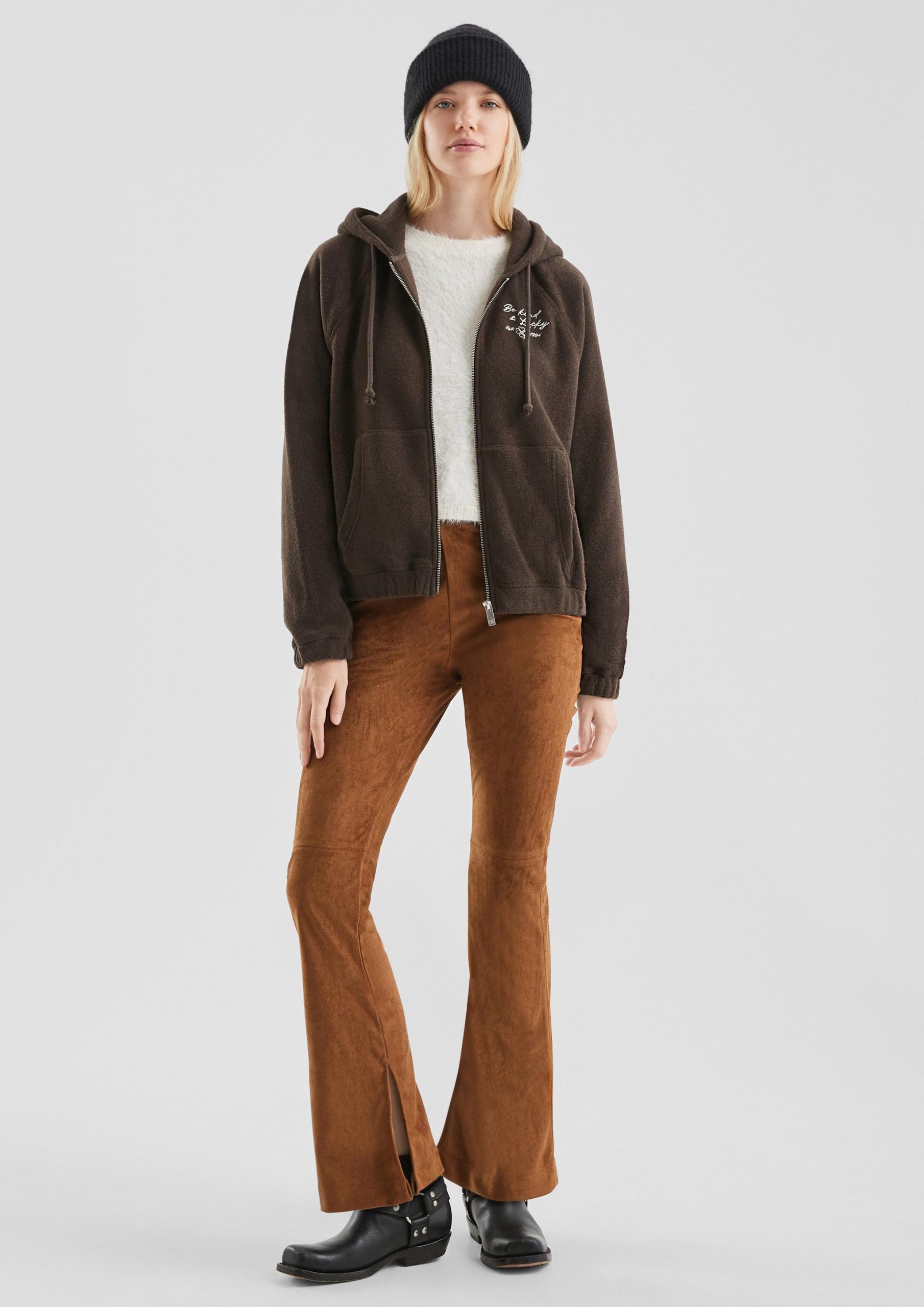 teddyfleece-jacke-damen-756aax-1.jpg Teddyfleece Jacke Dunkelbraun | s.Oliver – Bild 1