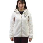 Bequeme sheepworld Damen Teddyfleece Jacke mit gesticktem Motiv Kuschel Jacke mit Stehkragen Sweat Jacke 9863934 Weiß