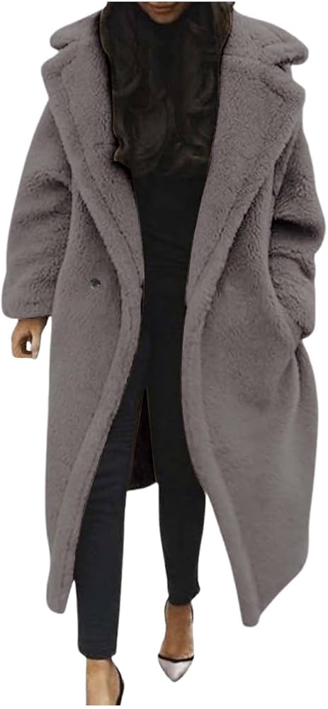 teddymantel-663upa-1.jpg Plüschmantel Damen Teddy Teddyfleece Mantel Jacke Teddymantel Teddyjacke Warme Strickjacke Trenchcoat Damen Lang Flauschig Oversized Cardigan 001a Grau, S : Amazon.de: Fashion – Bild 1