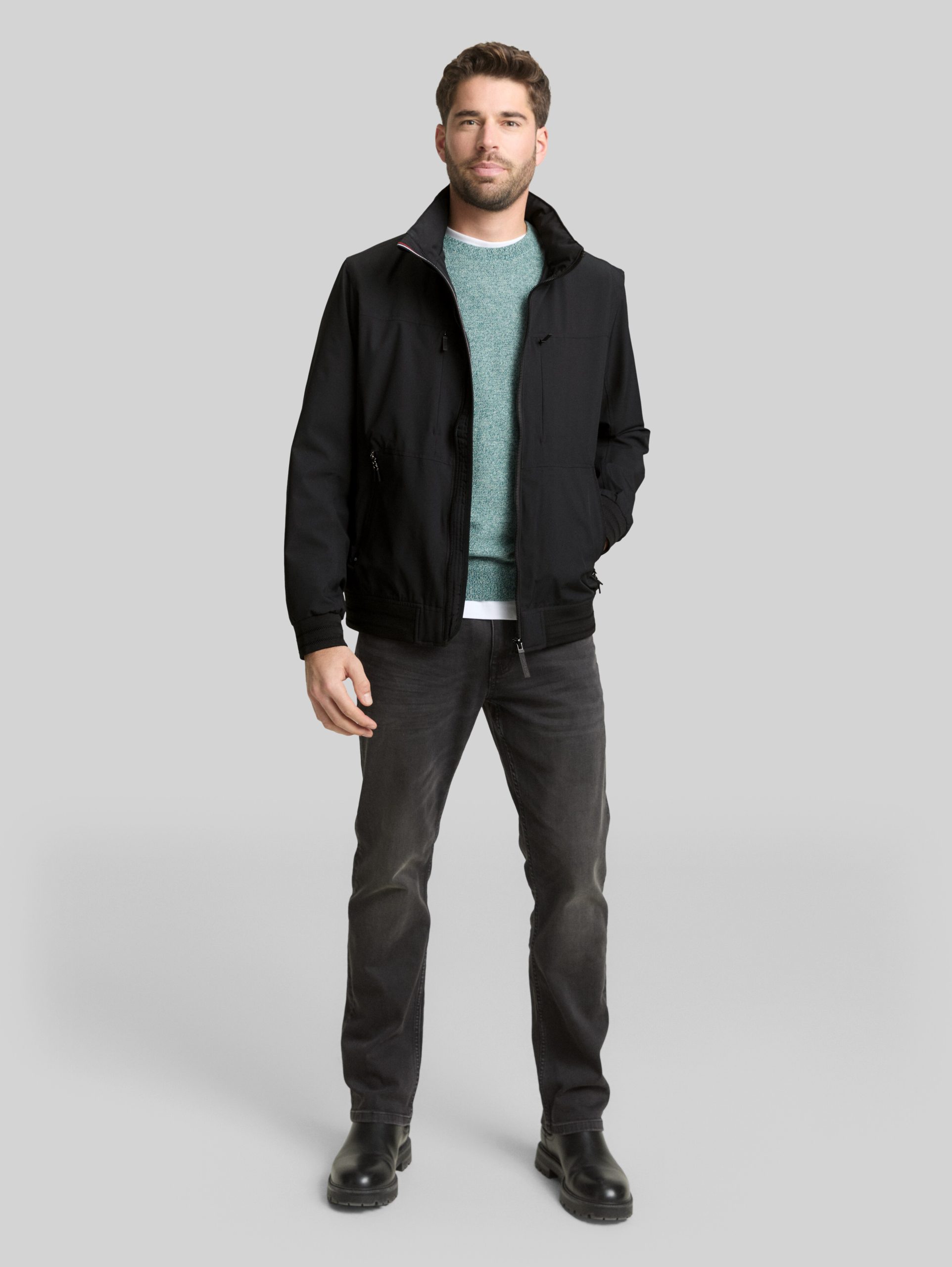 tom-tailor-jacke-176oqa-1.jpg Blouson Jacke mit verstaubarer Kapuze in schwarz von Tom Tailor – Bild 1