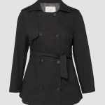 Kurzer Trenchcoat aus Baumwolle mit Gürtel Schwarz | s.Oliver