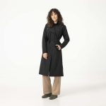 Trenchcoat Mantel Lang Regenjacke Damen Schwarz