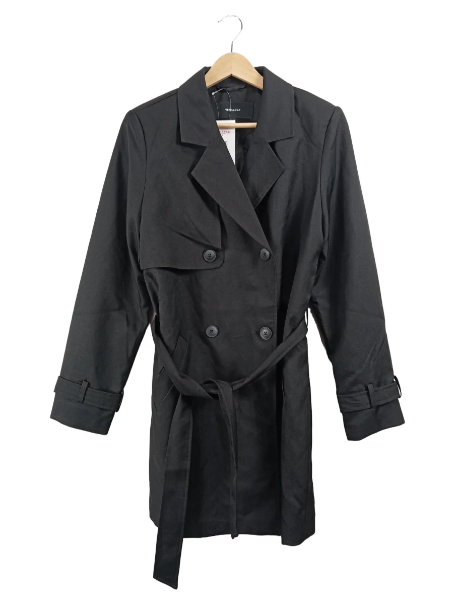trenchcoat-damen-schwarz-654lnt.webp VERO MODA Damen Trenchcoat Mantel Schwarz Gr. 38 M… – Bild 1