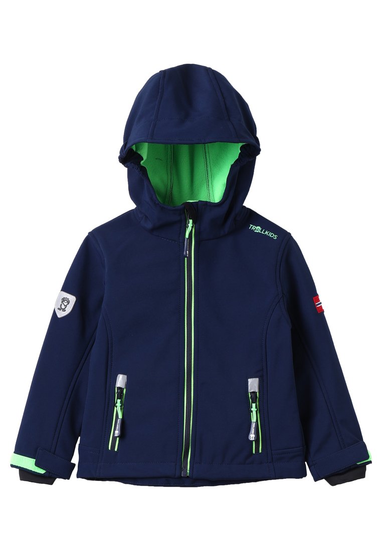 trollkids-softshelljacke-008cyj-1.jpg TROLLKIDS KIDS TROLLFJORD JACKET UNISEX Softshelljacke navy light green/dunkelblau Zalando – Bild 1