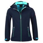 Softshelljacke Kinder wasserdicht Wandern Trollfjord blau/türkis | Decathlon