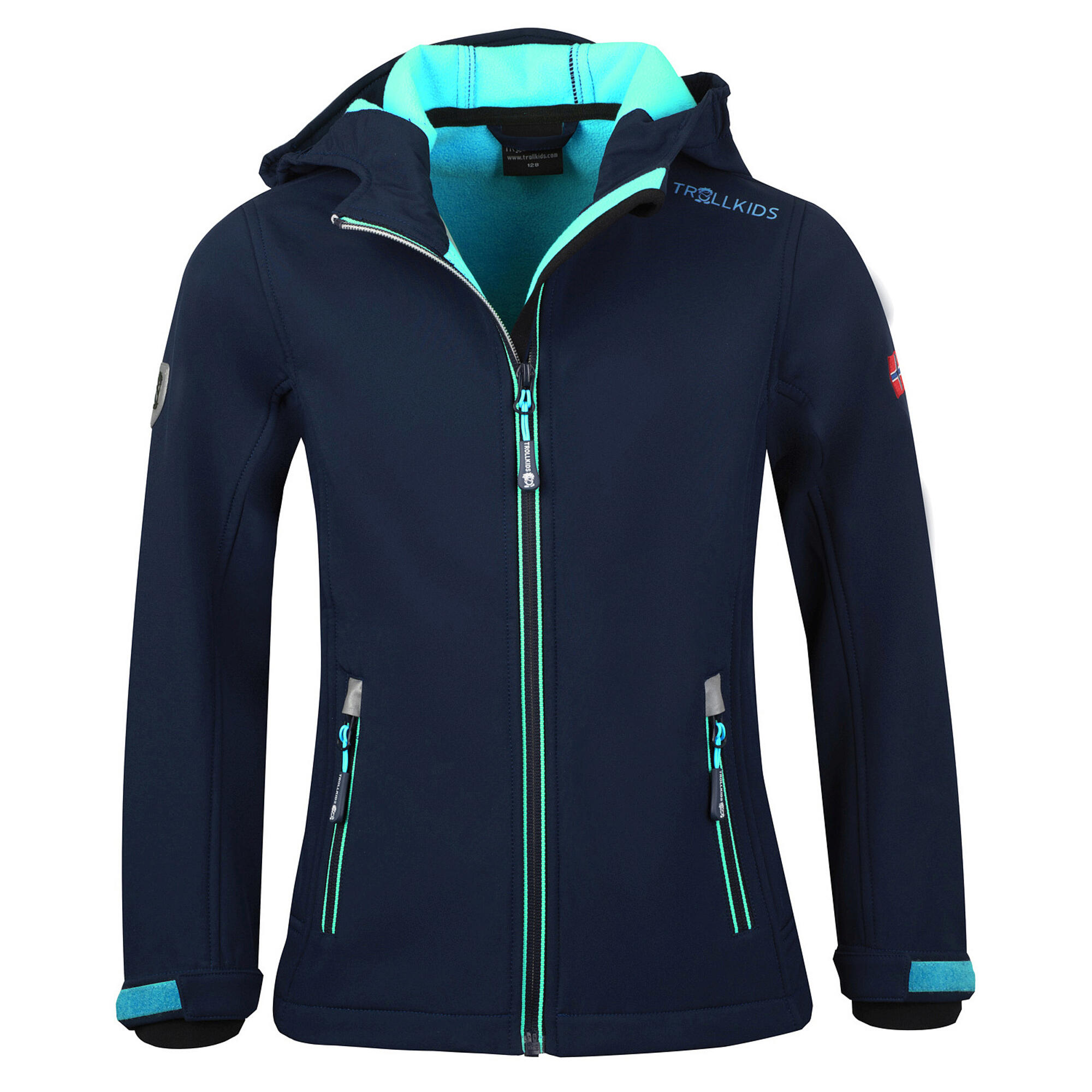 trollkids-softshelljacke-080gac-1.jpg Softshelljacke Kinder wasserdicht Wandern Trollfjord blau/türkis | Decathlon – Bild 1