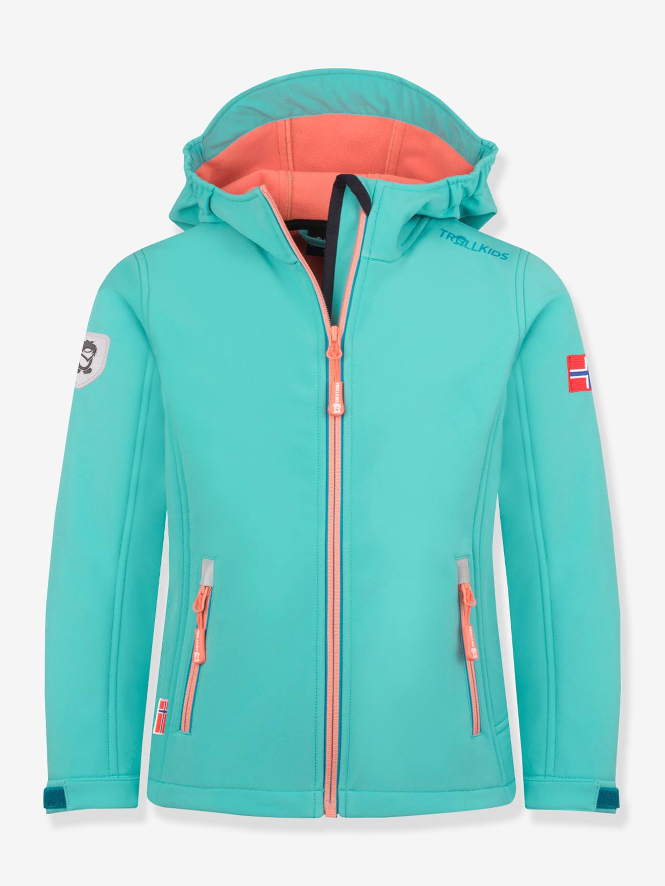 trollkids-softshelljacke-155rft-1.jpg Trollkids Warme Mädchen Softshell Jacke TROLLFJORD TROLLKIDS in türkis – Bild 1