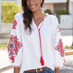 LASCANA LANGARM Tunika weiß rot blau/weiß Zalando