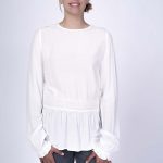 Tunika Bluse mit Spitze, weiss