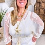 Spitzen Tunika Bluse Beach Lace