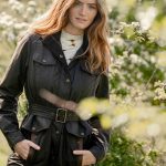 Gandon Damen Wachsjacke mit Gürtel Verdigris