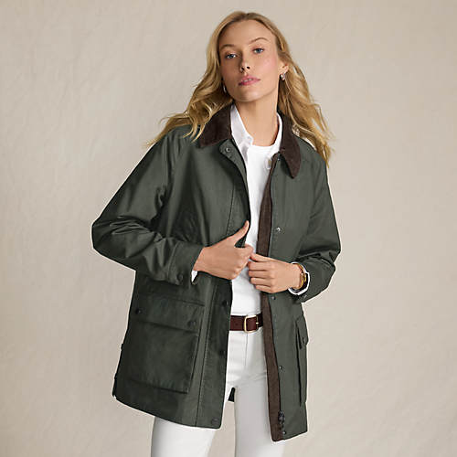 wachsjacke-damen-851kil-1.jpg Lange Wachsjacke aus Baumwolle für Damen – Bild 1