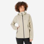 Regenjacke Damen wasserdicht Wandern MH500 beige