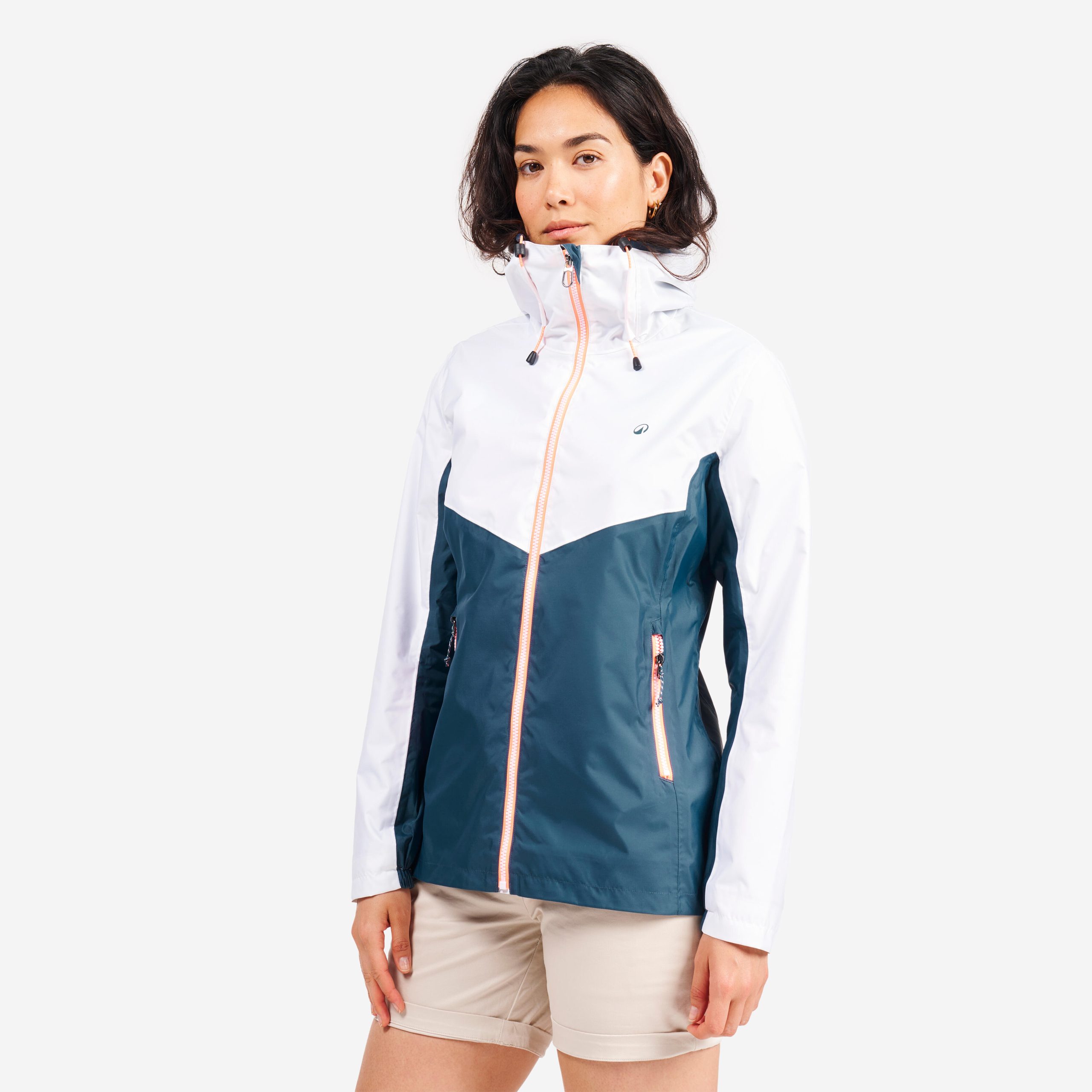 wasserdichte-regenjacke-damen-748xrn-1.jpg Regenjacke Segeln Damen wasserdicht winddicht 100 grau/weiß | Decathlon – Bild 1