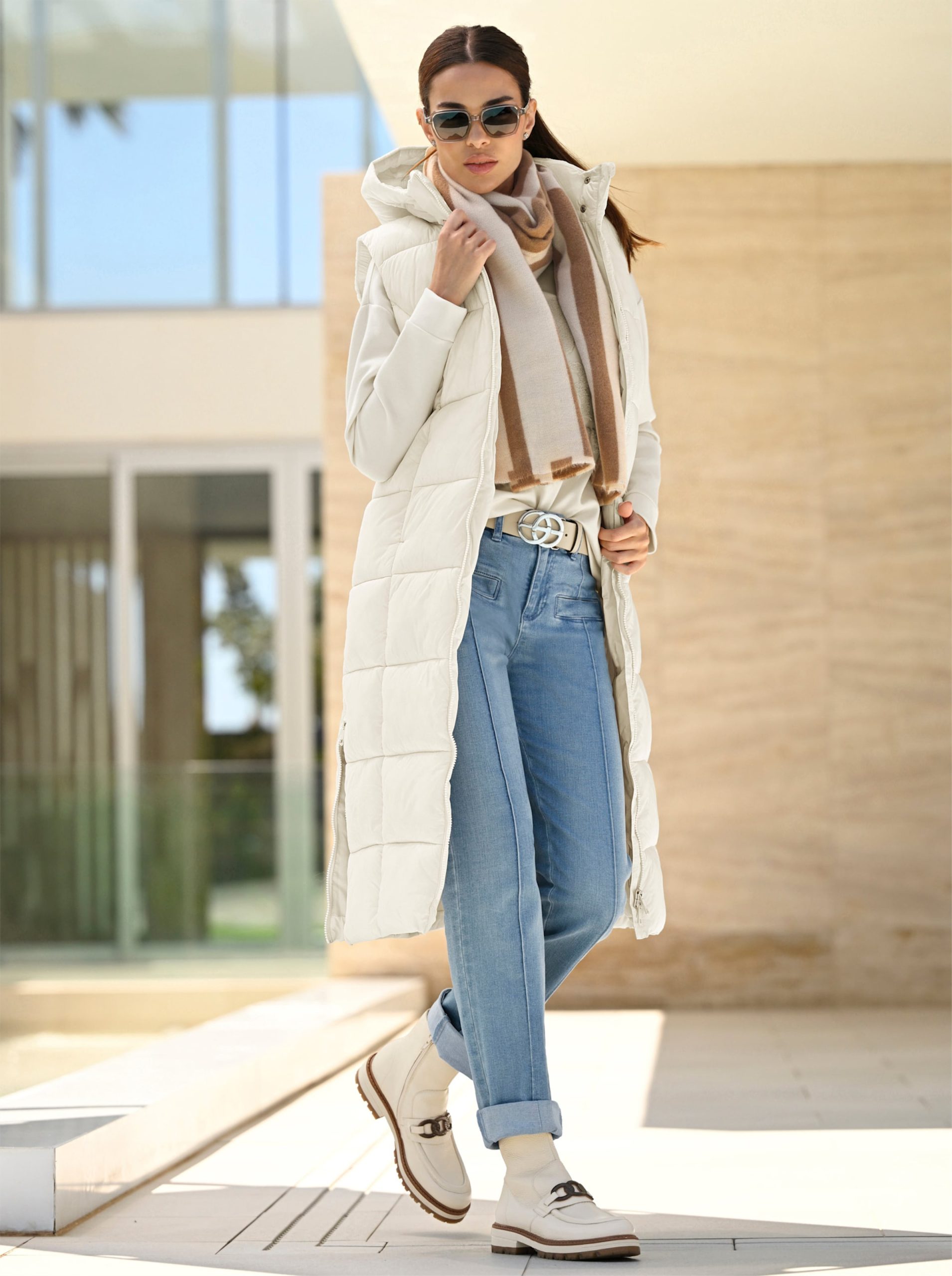weste-damen-lang-585yns-1.jpg Daunenweste Wattierte Weste Lang Damen Damen Weste Steppweste Lang Form Lange Damenweste Lange Steppweste – Bild 1