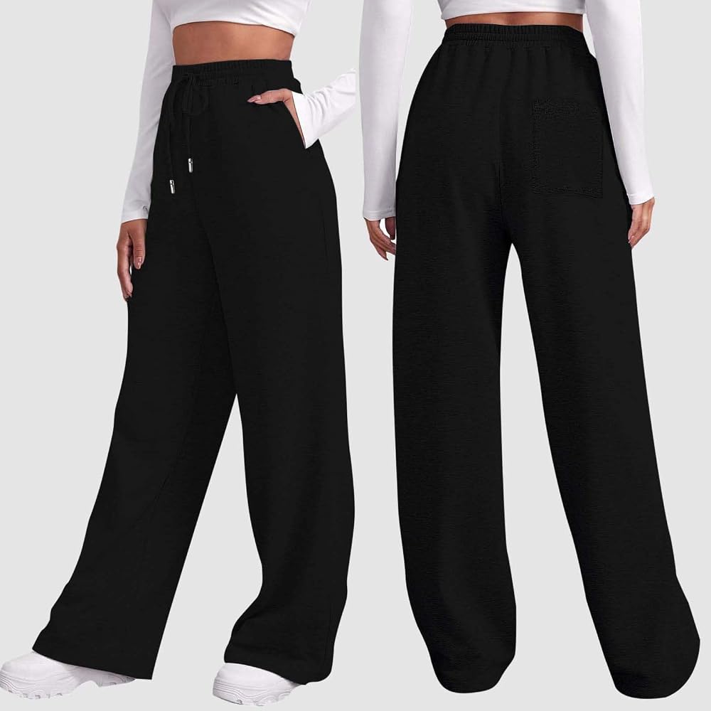 winterhose-damen-958ipg-1.jpg Winter Hose Damen Gepolstert, Hose Damen mit Kordelzug, Einfarbig Hosen Damen High Waist Stretch Gürtel Soft Touch Stoffhose mit Taschen Bequeme ... – Bild 1