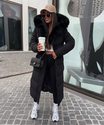 winterjacke-damen-schwarz-993wzd-1.jpg Mantel Winterjacke Damen Schwarz Mit Fell Kurz Schwarze Winterjacken ?️ Für Damen Jetzt Kaufen – Bild 1