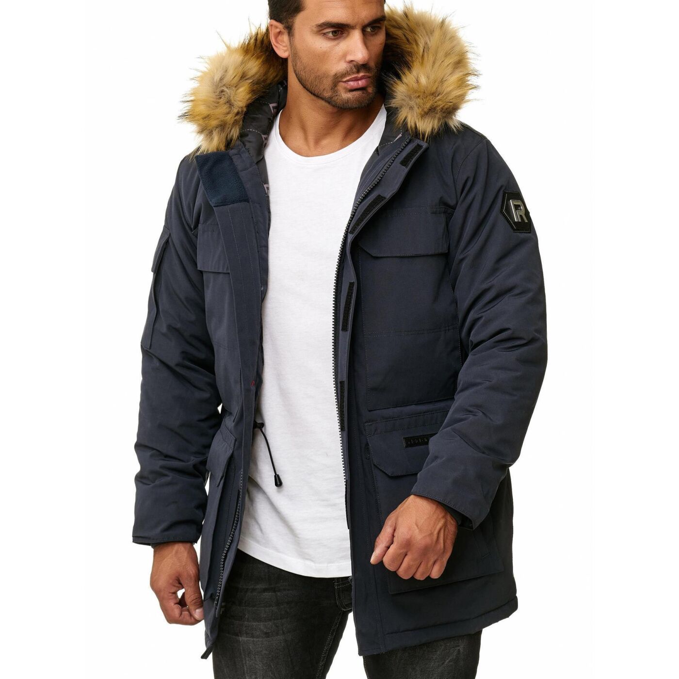 winterjacke-maenner-073psr.jpg Red Bridge Herren Parka Jacke Mantel Winterjacke Big Basic – Bild 1