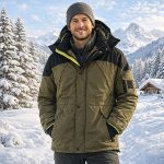 Sportliche Männerjacke | Winterjacke mit SympaTex Membrane | Oliv/Anthrazit | Größenspezialist Männermode