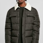 Urban Classics HERREN SHERPA COLLAR PADDED Winterjacke black/schwarz Zalando