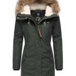 Ragwear Winterjacke Tawny stylischer Winterparka mit großer Kapuze und Kunstfellkragen