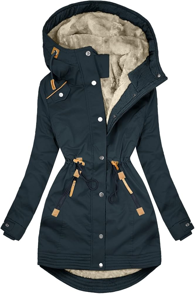 winterparka-287pwh-1.jpg Winterparka Damen Gefüttert Wintermantel Damen Wasserdicht Fleecejacke Mit Kapuze Große Großen Übergangsmantel Mittellange Warm Winter Jacke Parka Tailliert Outdoorjacke Kapuzenmantel Softshelljacke : Amazon.de: Fashion – Bild 1
