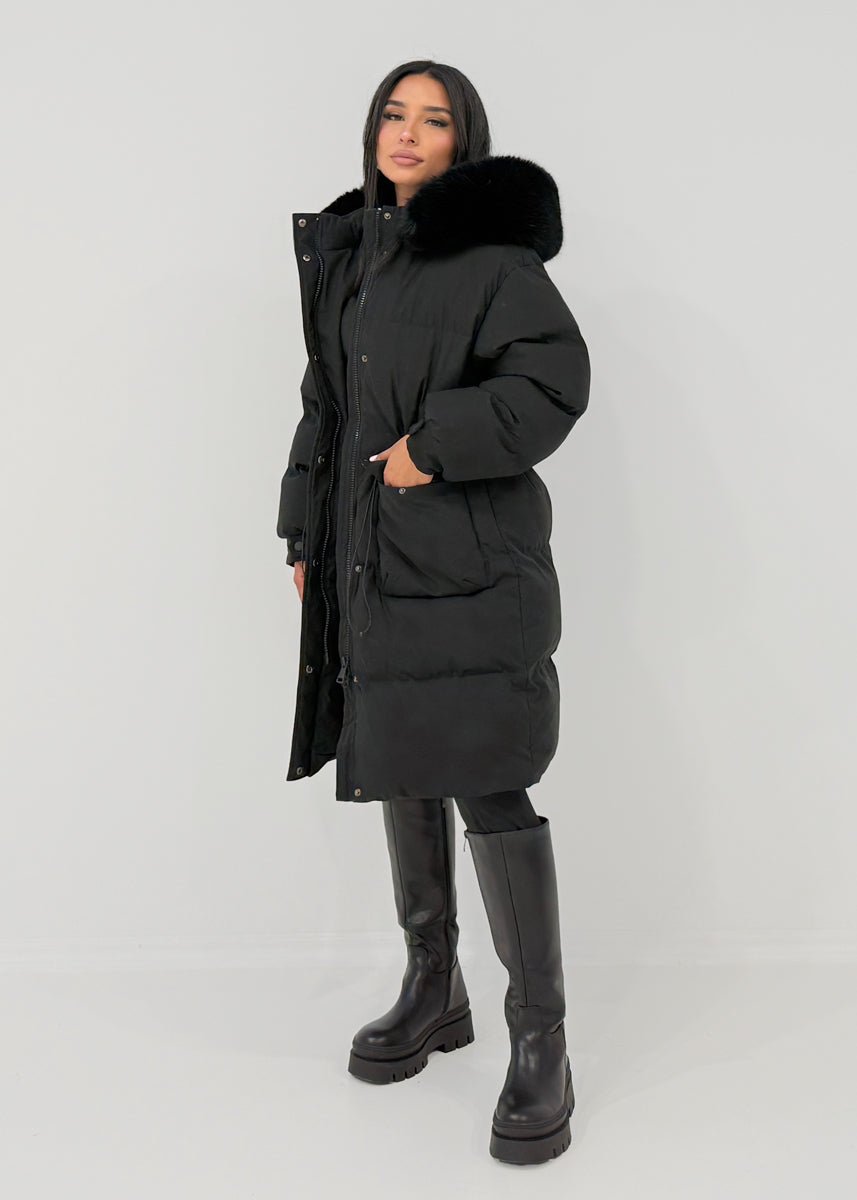 winterparka-494gru-1.jpg Winterparka Damen mit Kunstfellkapuze | NAHA – Bild 1