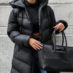 RMK Winterjacke Damen Winter Jacke Parka, Schwarz, Gr. 40