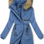 Damen Winterparka mit Taillenzug Blau