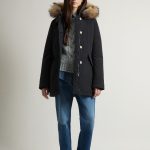 Woolrich Arctic Parka Damen Parka Mit Pelzkragen In Schwarz Schwarzer Woolrich Parka